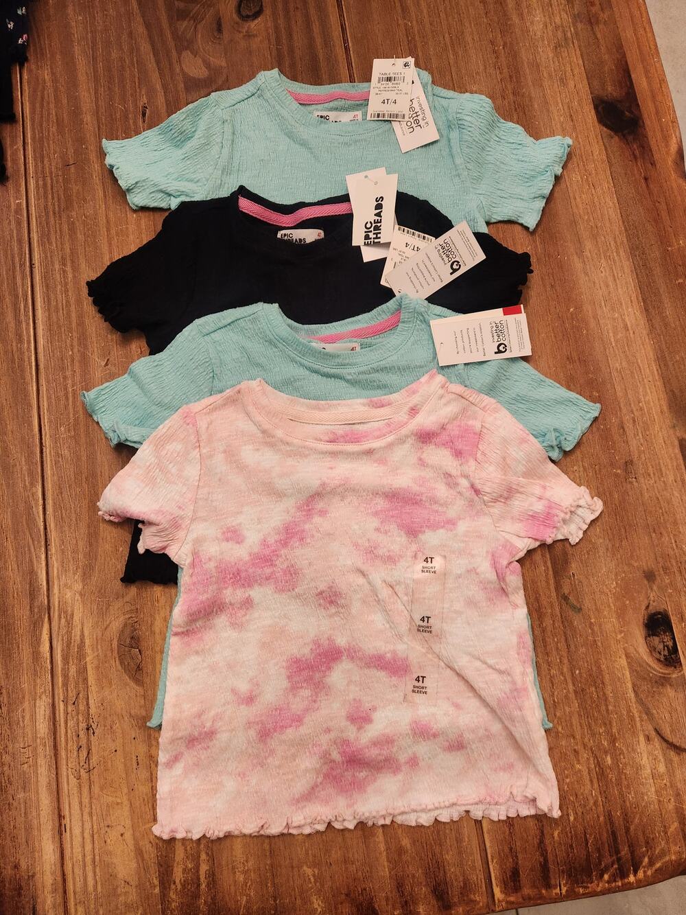 NWT Girls Epic Threads Ruched T-Shirt 5 Piece Bundle Twins Triplets 5T